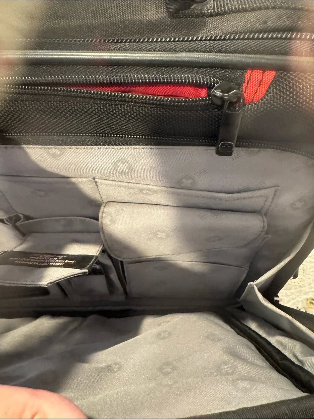 SwissGear Black Laptop Messenger with Red Logo Accents